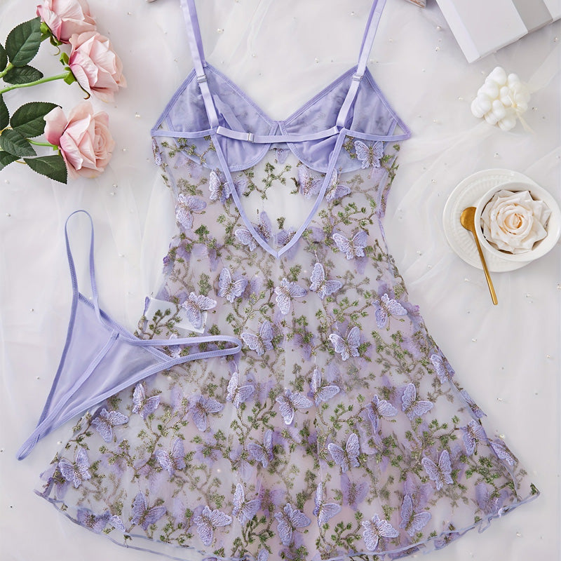 Mesh Butterfly Pajama Set