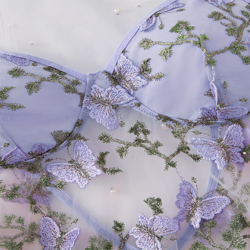 Mesh Butterfly Pajama Set