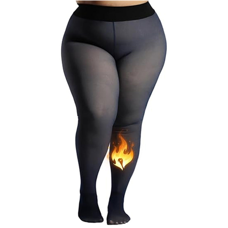 Black sheer 300g thick wool stockings, perfect for bare legs.