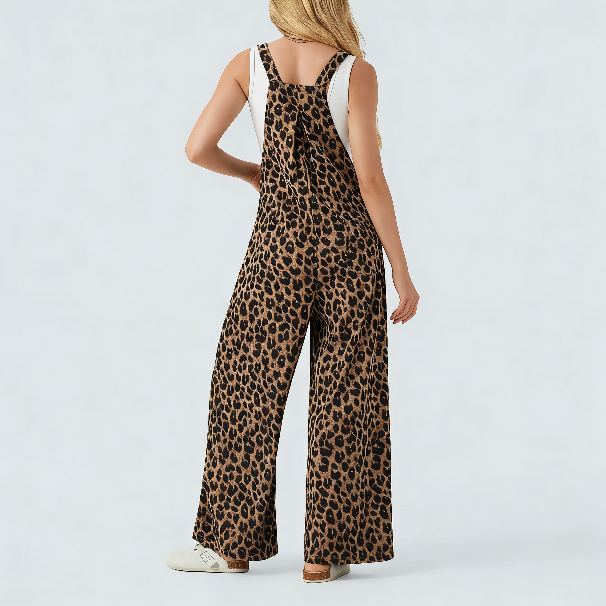 Leopard print overalls