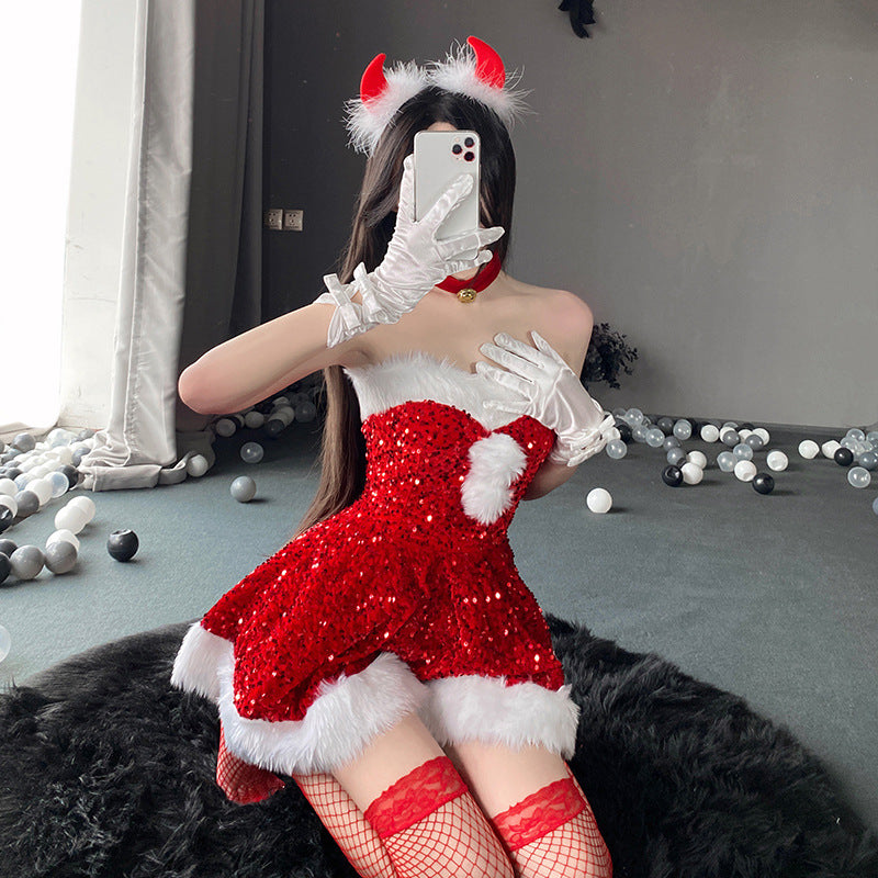 Christmas Sequin Plush Dress