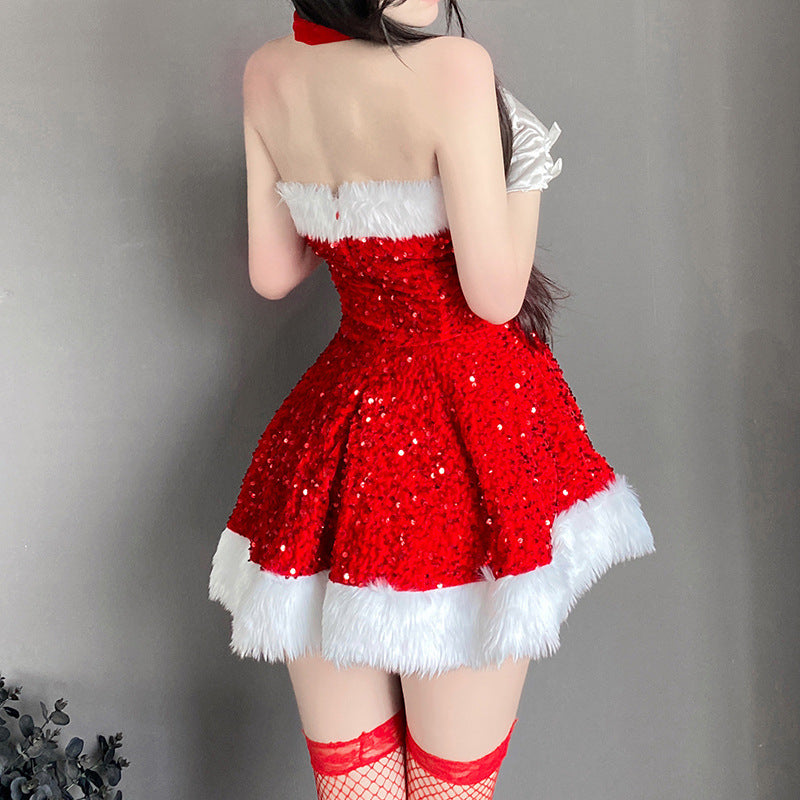 Christmas Sequin Plush Dress