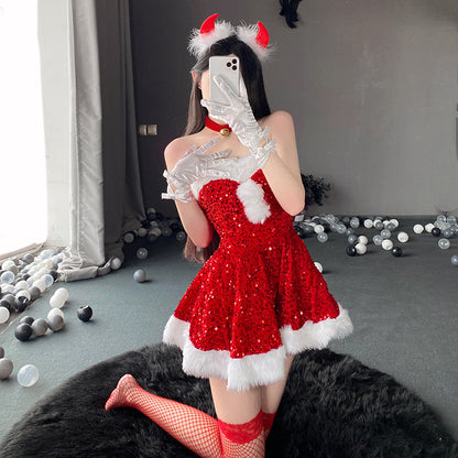 Christmas Sequin Plush Dress