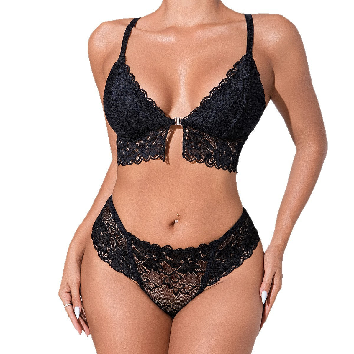 Triangle cup push-up bra set