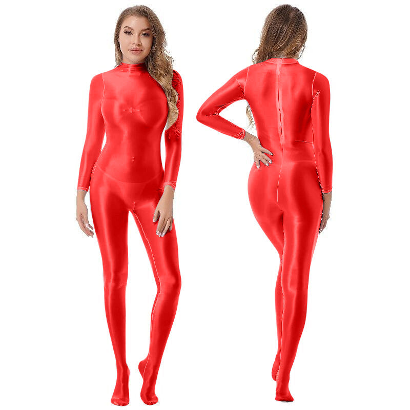 New solid color high collar tights with legs