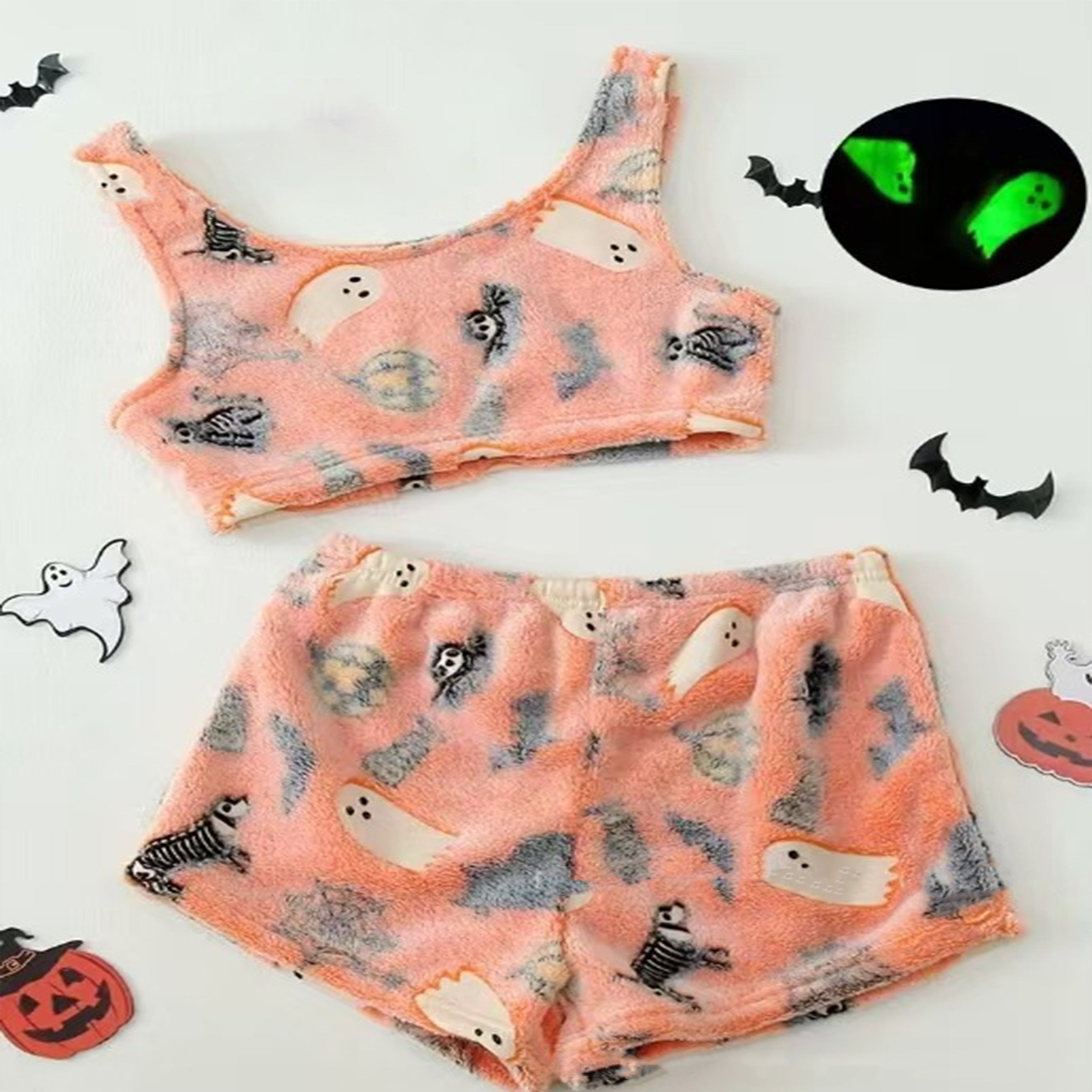 Halloween glow-in-the-dark home pajamas