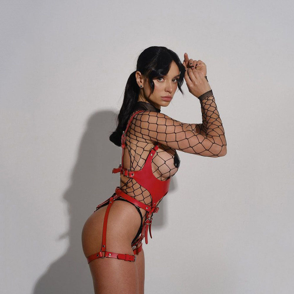 Sexy bra bondage bodysuit set