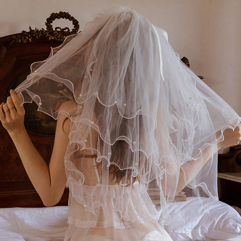 Lace suspender lace bridal dress