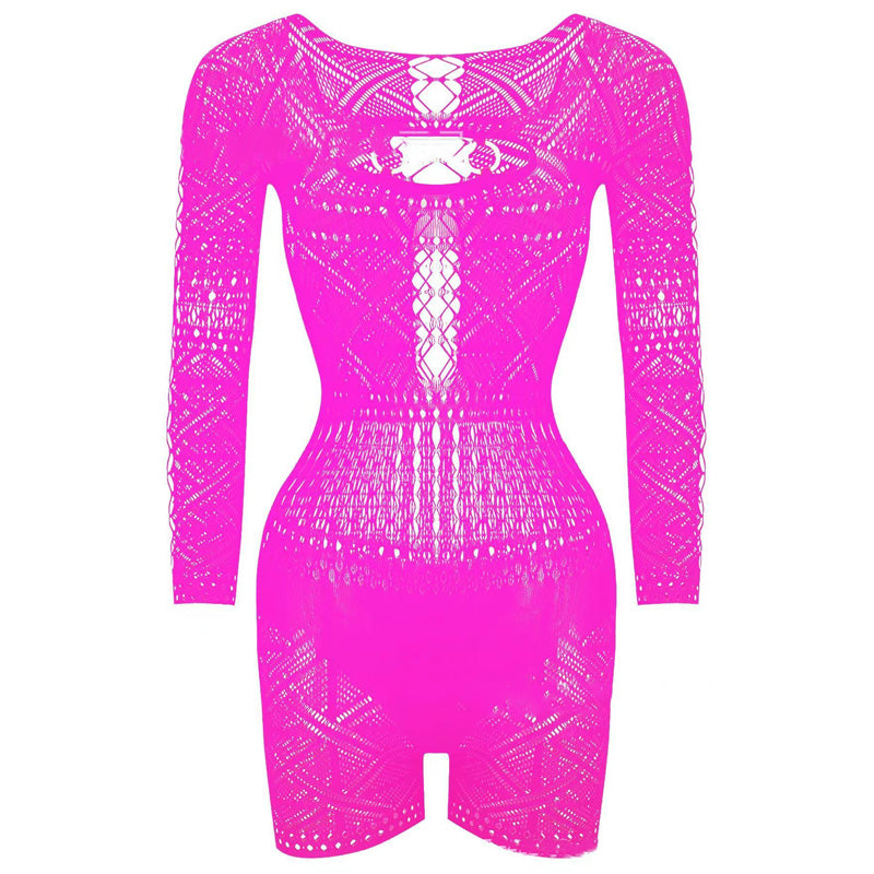 Hollow lace knitted jumpsuit