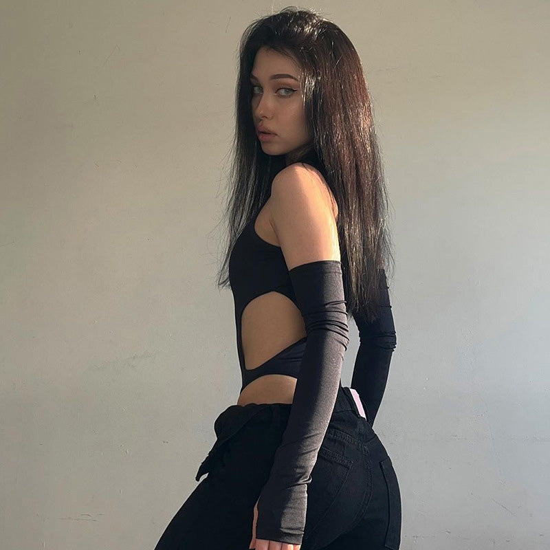 Cutout Bodycon Turtleneck Long Sleeve Bodysuit