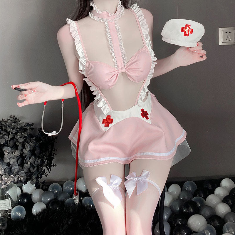 Sweet butterfly lace nurse uniform