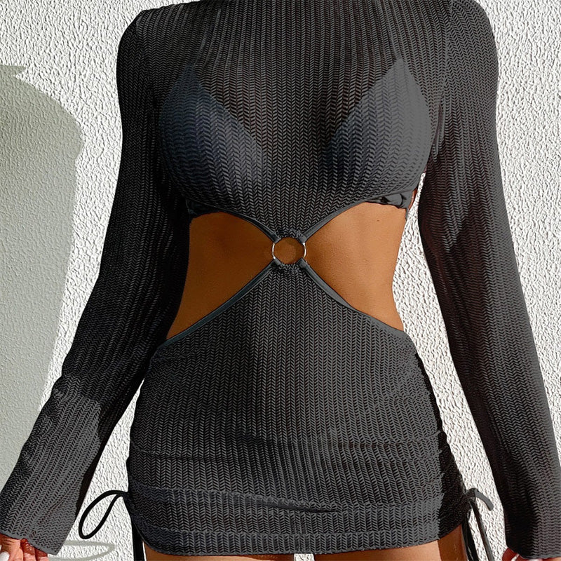 Mesh lace-up swimsuit