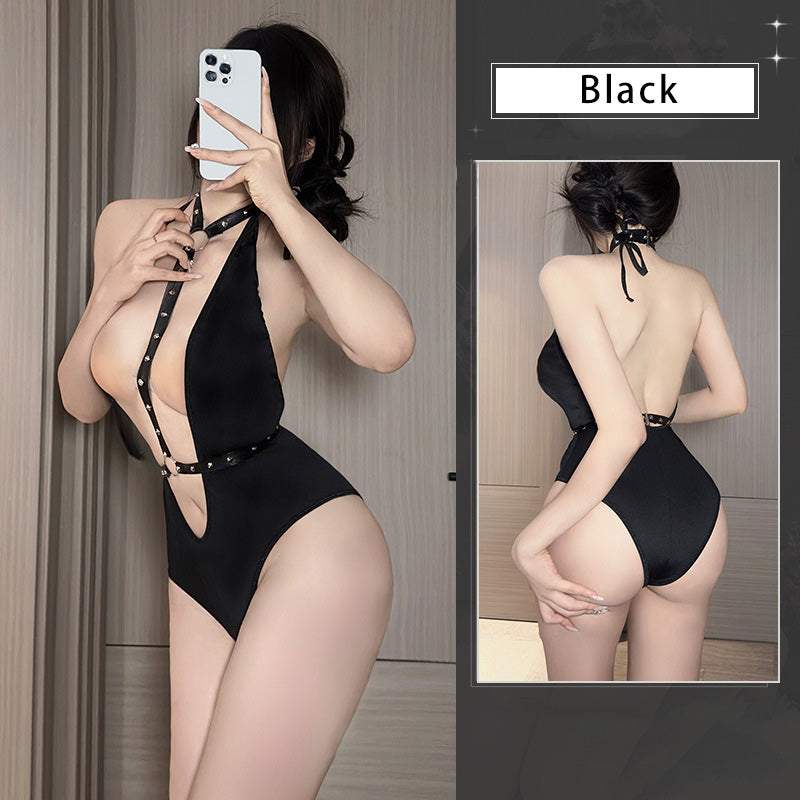 Studded crotch bodysuit