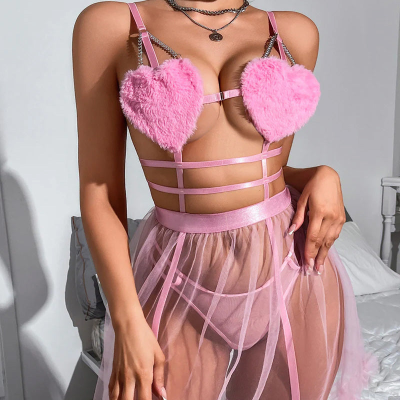 New mesh see-through slip dress