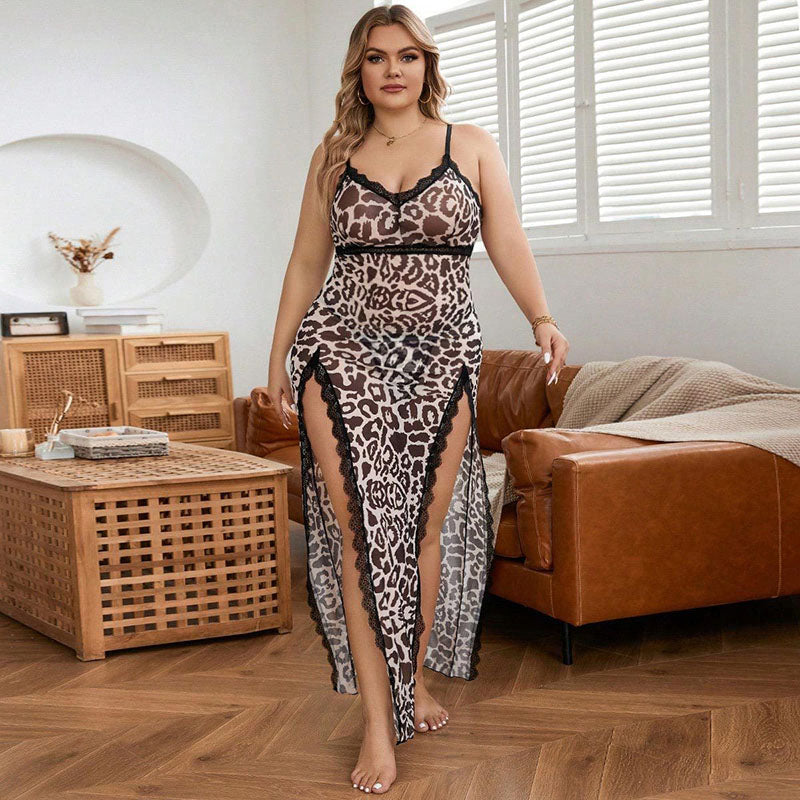 Leopard lace pajamas set