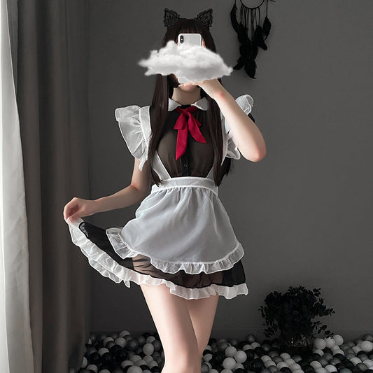 Maid role play semi-transparent dress