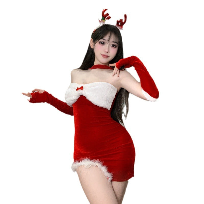 Irregular Christmas Hip Skirt