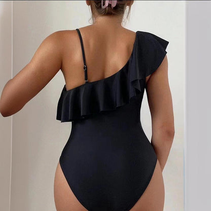 Halter stitching swimsuit