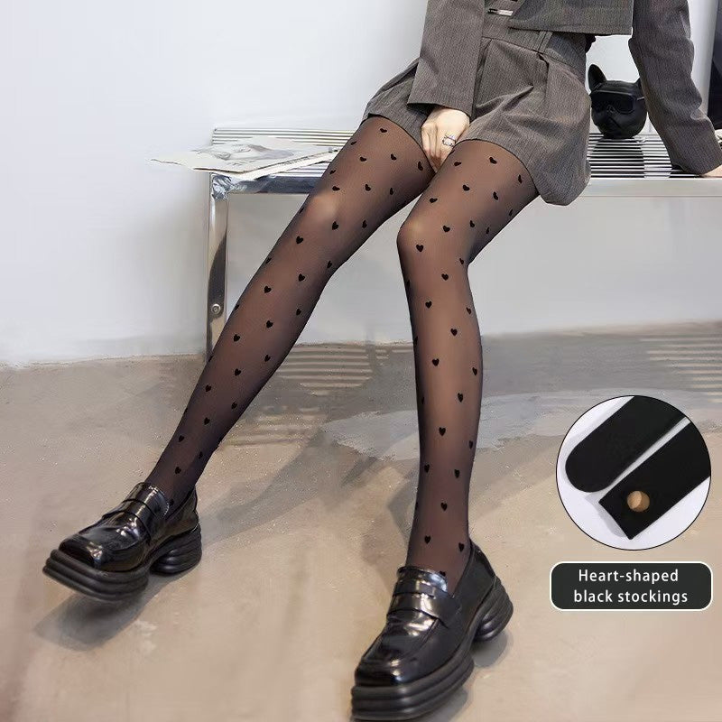 Black sheer 300g thick wool stockings, perfect for bare legs.