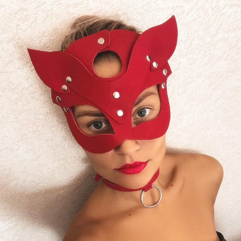 Leather fox mask