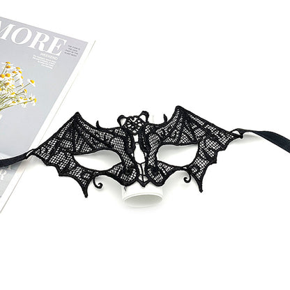 Strap-on masquerade black lace mask