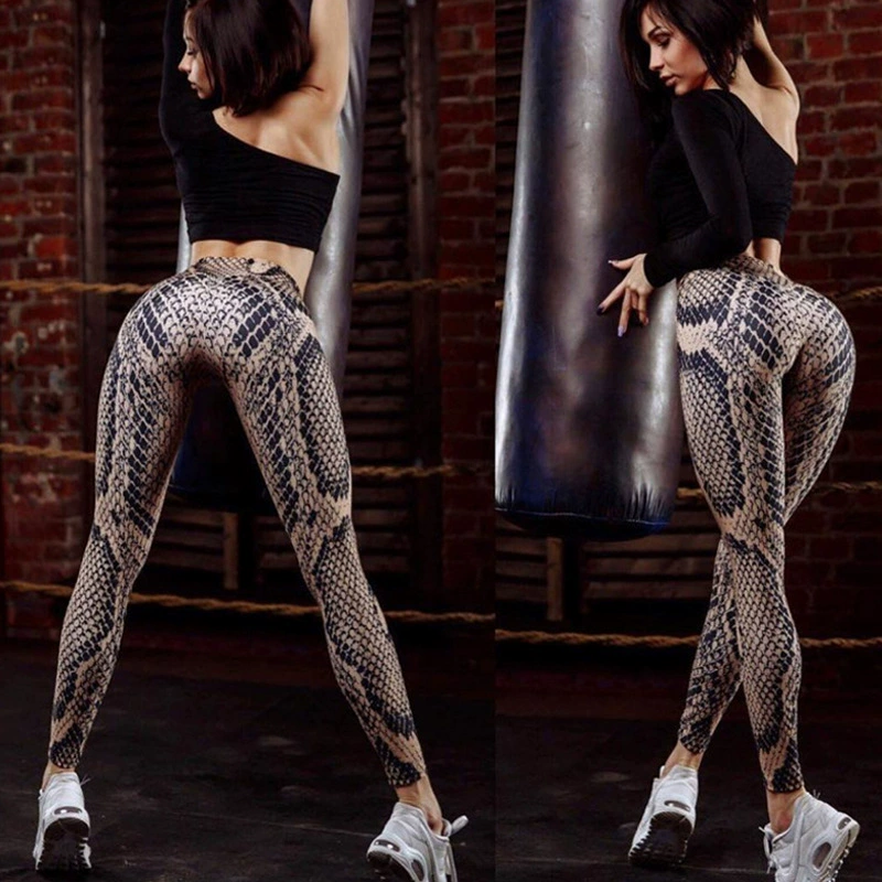 Snakeskin print yoga pants