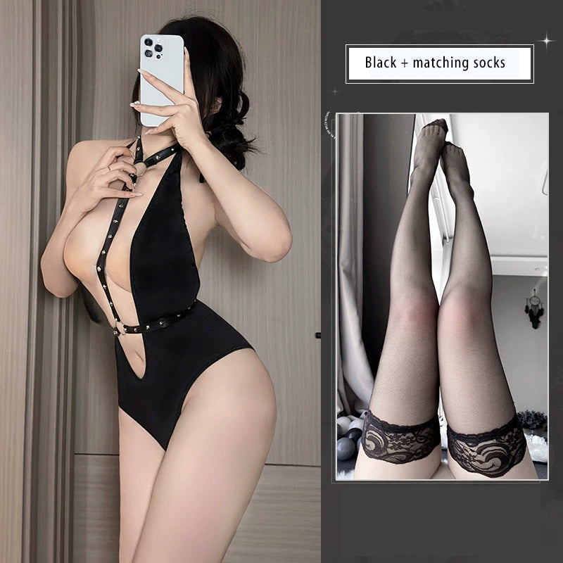 Studded crotch bodysuit