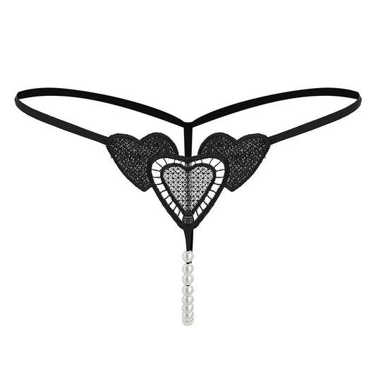 G002 Pearl Love Embroidery Sexy Women's Thong