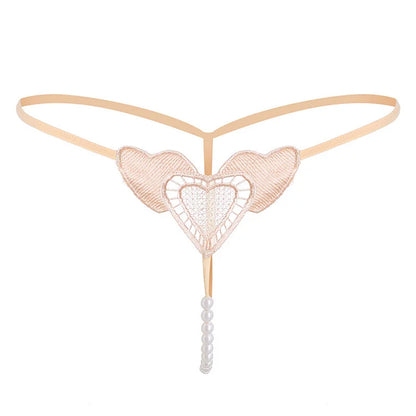 G002 Pearl Love Embroidery Sexy Women's Thong