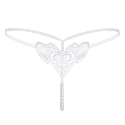 G002 Pearl Love Embroidery Sexy Women's Thong