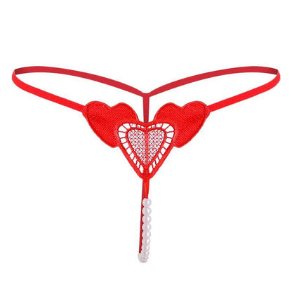 G002 Pearl Love Embroidery Sexy Women's Thong