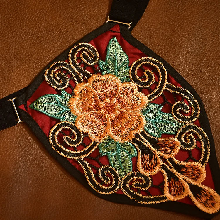 G025 Embroidered Floral Thong