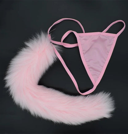 G031 Wearable Fox Tail Thong