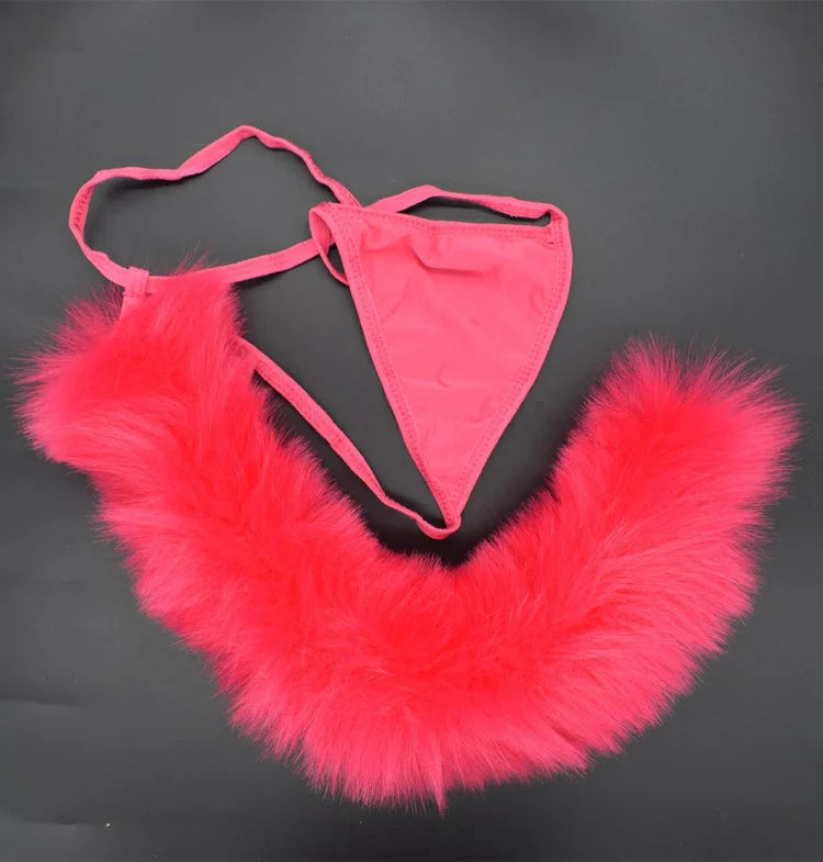 G031 Wearable Fox Tail Thong