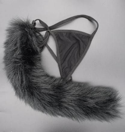 G031 Wearable Fox Tail Thong