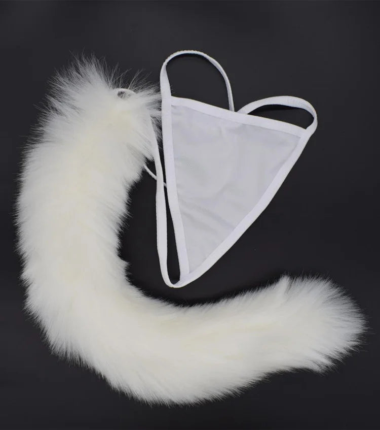 G031 Wearable Fox Tail Thong