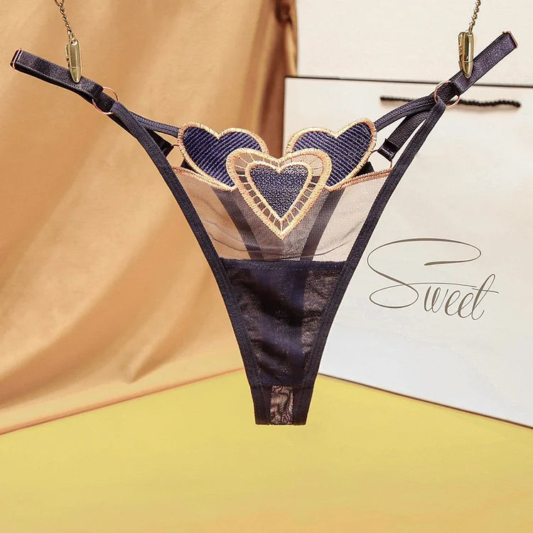 G034 Heart Shaped Adjustable Low Rise Thong