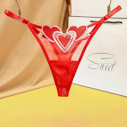 G034 Heart Shaped Adjustable Low Rise Thong