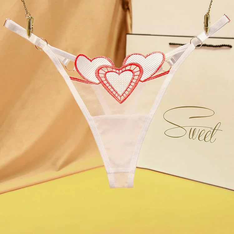 G034 Heart Shaped Adjustable Low Rise Thong