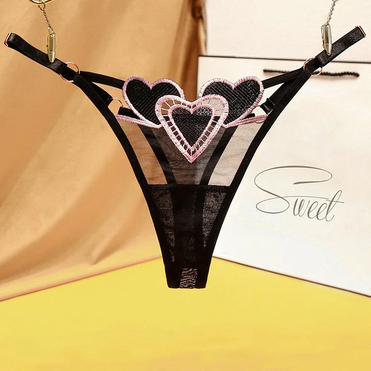 G034 Heart Shaped Adjustable Low Rise Thong