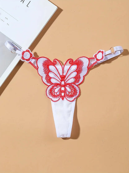 G047 Lace Embroidered Low-rise Thong