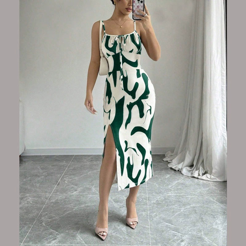 Printed slip dress