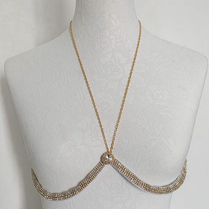 Rhinestone Heart Body Chain