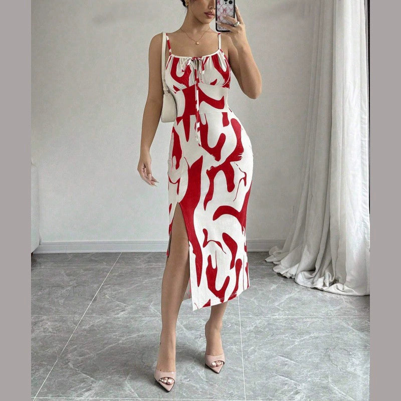 Printed slip dress