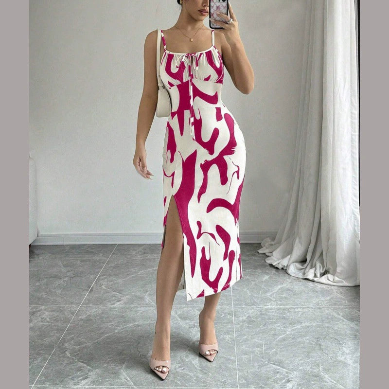 Printed slip dress