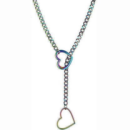 Heart Shape Metal Chain Necklace