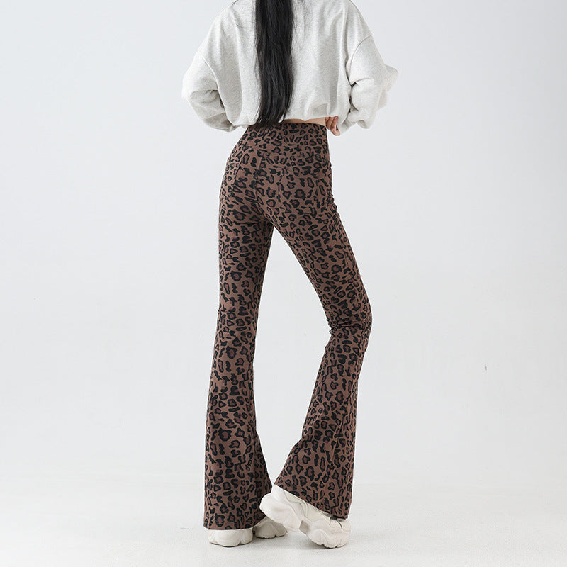 High-waist casual flared pants