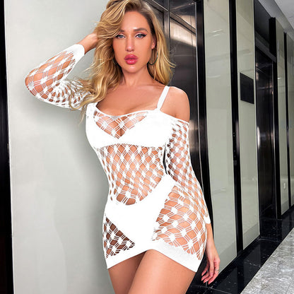 Hollow fishnet nightdress uniform