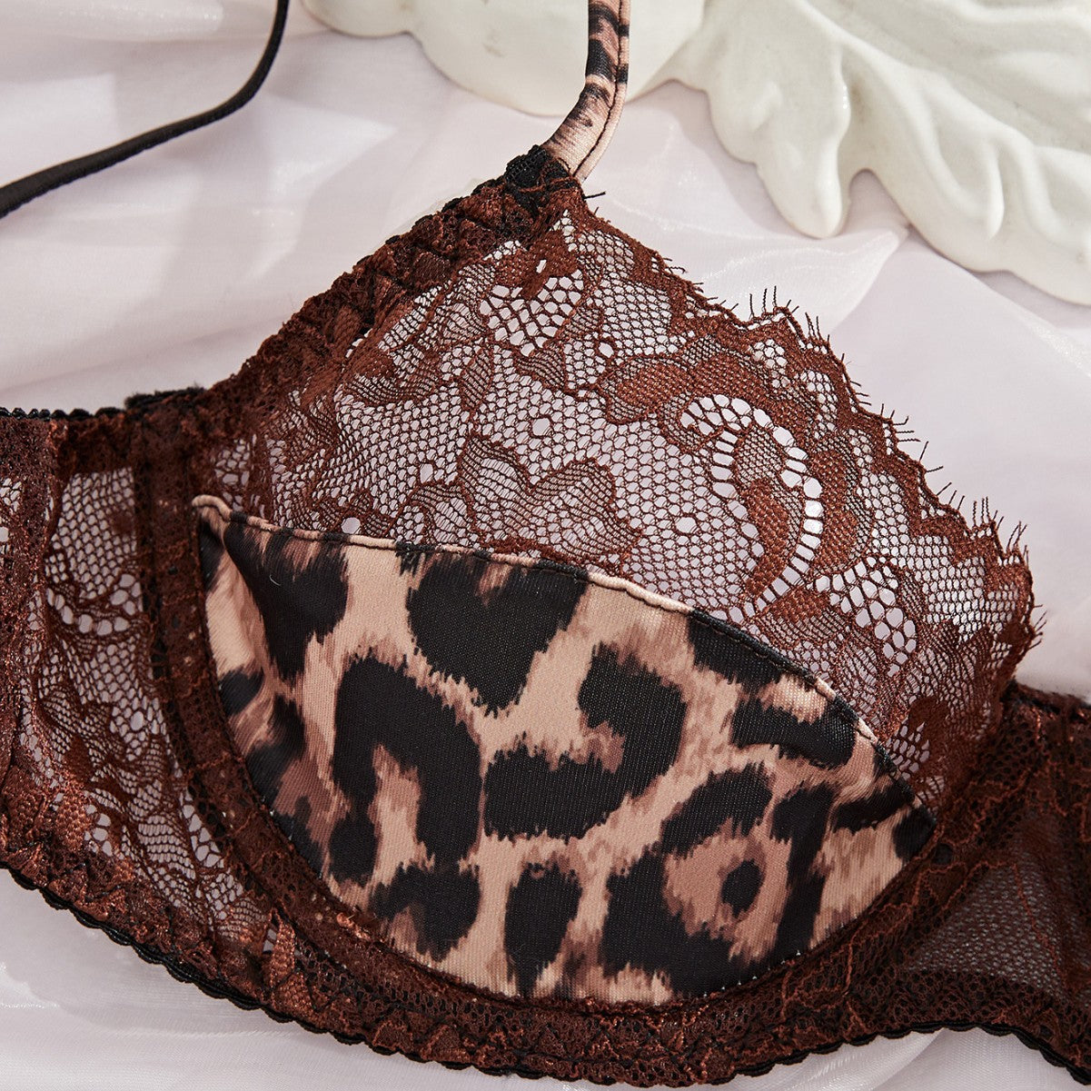 Leopard print lingerie set