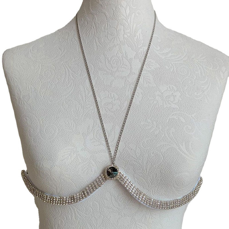 Rhinestone Heart Body Chain